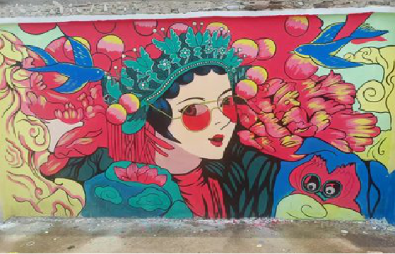  汤阴墙体彩绘-网红墙