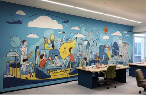 汤阴办公室墙绘的特点。