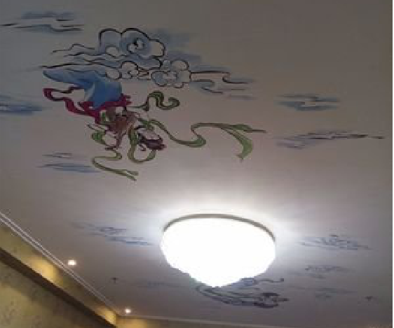 汤阴如何快速绘制天花板上的手绘墙?