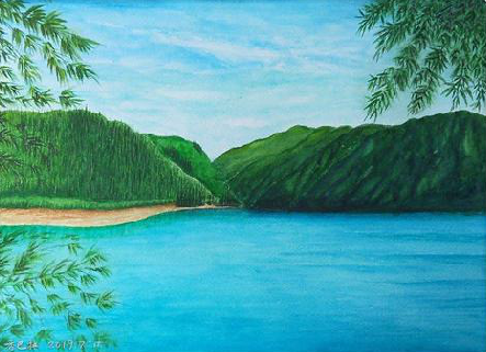 汤阴在墙绘中,如何绘画绿水青山?