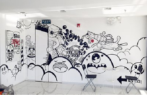 汤阴手绘墙并非传统涂鸦。